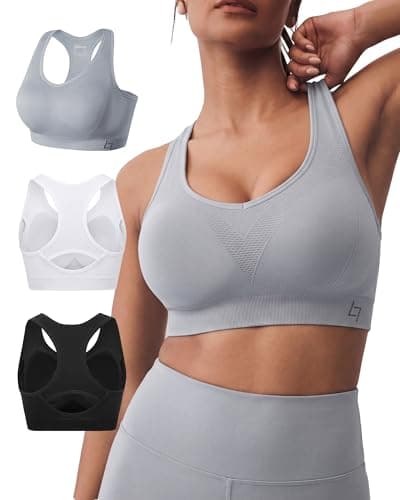 FITTIN Zero-Pressure Seamless Racerback Sports Bra for C-DDD Cup Plus Size Women
