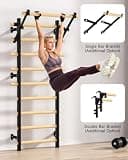 Cofiyard Swedish Ladder Wall Gym with Comprehensive Exercise Straps Package