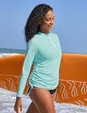 Ewedoos Women's UPF 50+ Long Sleeve Rash Guard Swim Shirt with Side Ties