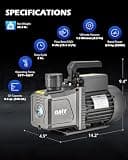 Orion Motor Tech 9 CFM 3/4 HP 2-Stage Rotary Vane HVAC Air Vacuum Pump