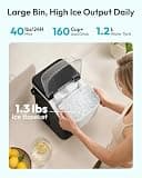 EUHOMY Portable 40-Pound Nugget Ice Maker with Integrated Carry Handle