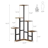 Yzosvki 6-Tier L-Shaped Corner Plant Display Organizer with LED Grow Lights
