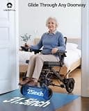 VERPAL 32lbs Ultra-Lightweight Electric Wheelchair, FAA-Compliant 6Ah Battery