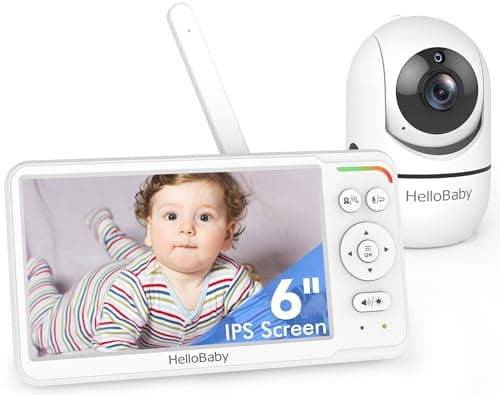 HelloBaby 6.0-Inch IPS Video Baby Monitor with Remote Pan-Tilt-Zoom & Night Vision