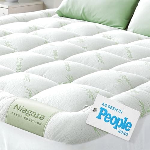 Niagara Sleep Solution Bamboo Pillow Top King Mattress Pad in Soft Green