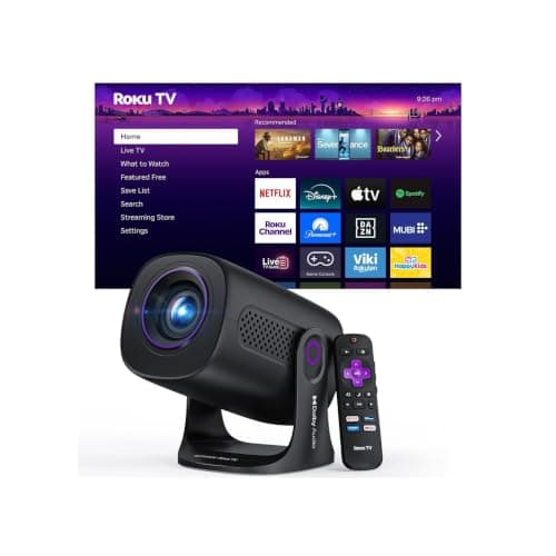 HAPPRUN Roku TV Smart Mini Projector