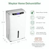 Waykar Energy Star Dehumidifier with Water Tank and Drain Hose (34 Pint, 2000 Sq.Ft)