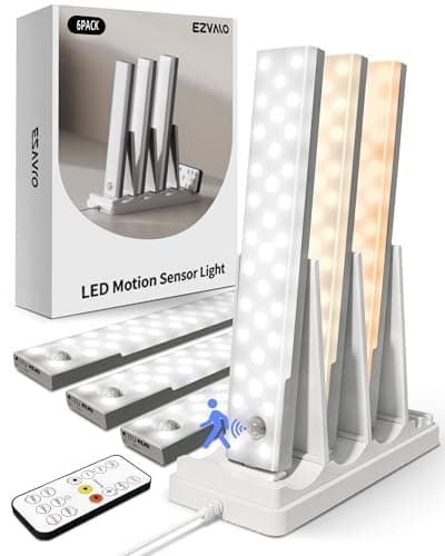 EZVALO 6-Pack Under Cabinet Lighting System with Central Charging Dock