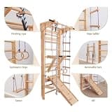 ARTE WIC Swedish Ladder Wall Bars with Indoor Gymnastic Play Attachments