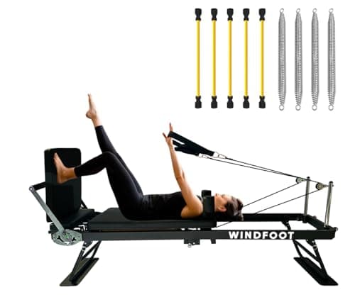 WINDFOOT Foldable Pilates Reformer Machine Equipment with 5-Spring System