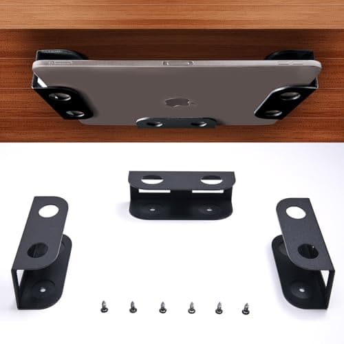 BYMECOST Under Desk Metal Laptop Storage Mount with Anti-Scratch Silicone Pads