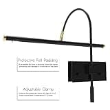 Cocoweb 19-Inch Dimmable LED Grand Piano Lamp with Adjustable Clamp and Brass Accents