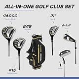 Precise M8 Premium 17-Piece Tall Men's Complete Golf Set with Stand Bag