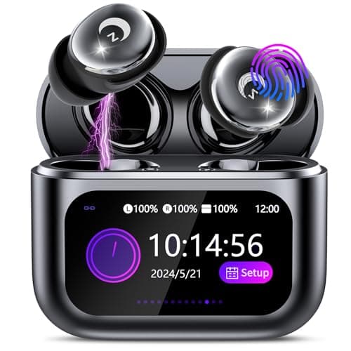2026 Smart Touch Screen True Wireless Sleep Earbuds with Active Noise Isolation