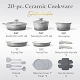 CAROTE 20-Piece Detachable Handle Titanium-Infused Nonstick Cookware Set for RVs