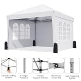 SANUMY 10x10 Commercial Pop Up Canopy Tent with Sidewalls