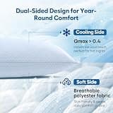 DOWNCOOL Queen Size Adjustable Memory Foam Cooling Pillow Set with Q-Max 0.4