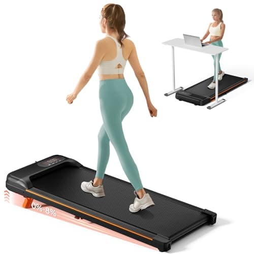 Abonow Ultra-Slim Compact Under Desk Walking Pad with 8% Manual Incline