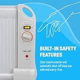 NewAir AH-400 Under-Desk Portable Oil-Filled Radiator Space Heater for Indoor Use