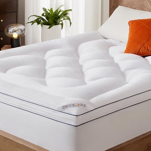 BEDLORE Extra Thick 3D Snowflake Fleece Bamboo Pillow Top Pad King Size