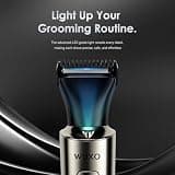 WUXO Back Shaver for Men with Built-in LED Spotlight and USB-C Fast Charging