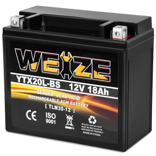 Weize YTX20L-BS Sealed AGM Maintenance-Free High Performance 12V Battery