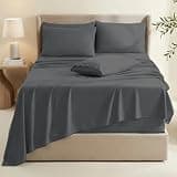 Hearth & Harbor 6-Piece Extra Deep Microfiber Sheet Set for 18-24 Inch Pockets, Queen
