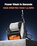 Giraffe Tools Grandfalls Pro Retractable Wall Mounted Pressure Washer, 3700 PSI