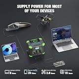 Portable Power Station 330W Pure Sine Wave, 288Wh Solar Generator Wireless Charging