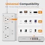 TESSAN 7-in-1 2000W Travel Voltage Converter and Plug Adapter Combo Unit