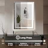 DUMOS 24.1" x 32.1" Dual-Zone LED Bathroom Mirror with Stepless Dimming