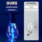 CAWWS 50ft Smart RGBW LED Outdoor String Lights with 20 Dimmable Color Changing Bulbs