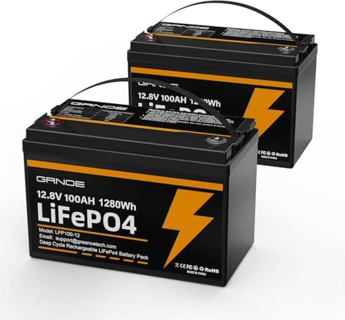 12V 100Ah Group 31 LiFePO4 Deep Cycle Battery 2-Pack for High Capacity Power Banks