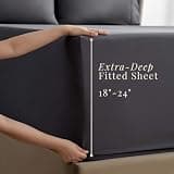 Hearth & Harbor 6-Piece Extra Deep Microfiber Sheet Set for 18-24 Inch Pockets, Queen