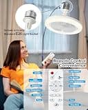 LITTARBY 10-Inch Enclosed Pivot Socket Fan Light for Compact Spaces