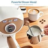 XIXUBX 20-Bar Compact Espresso Maker with PID Temperature Control and Manual Milk Frother