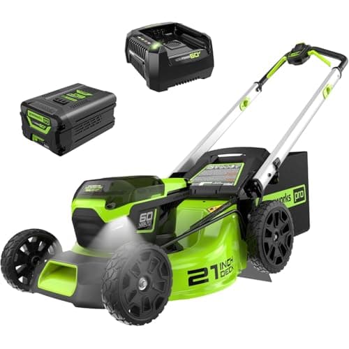 Greenworks Pro 60V 21-Inch Brushless Cordless Push Lawn Mower with 5.0Ah Battery