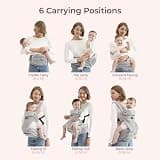 Momcozy 2-in-1 Breathable AirMesh Baby Carrier with Detachable Hip Seat