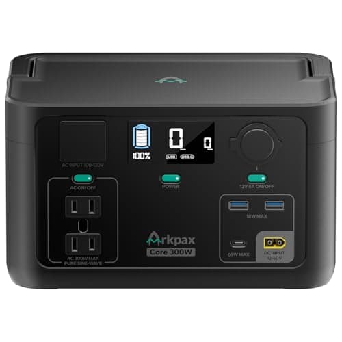 Arkpax 300W Portable Power Station, 192Wh LiFePO4 Battery with Pure Sine Wave AC