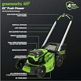 Greenworks Pro 60V 21-Inch Brushless Cordless Push Lawn Mower with 5.0Ah Battery