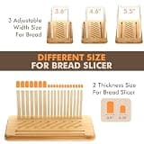 RYTOXILO Bread Slicer with Storage Box & Bamboo Lid for Kitchen Counters