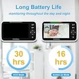 HelloBaby 5.0-Inch Dual Camera Video Baby Monitor with 30-Hour Battery Life