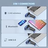 Eyoyo EY-034 Handheld Ergonomic Wireless 2D Barcode Scanner with 2500mAh Battery