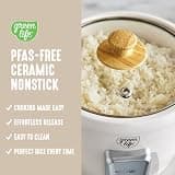 GreenLife 3-Cup Rice Cooker with Removable PFAS-Free Ceramic Nonstick Inner Pot