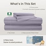California Design Den 500 Thread Count Damask Stripe 100% Cotton Queen Sheet Set