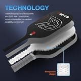 DGYGQ Raw Carbon Fiber Pickleball Paddle with Extended Handle, 16mm Core