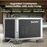 Waykar 125-Pint Crawl Space Dehumidifier with Built-In Pump and Remote Control