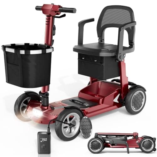 Rylox Lightweight Aluminum Folding Mobility Scooter with Air Tires