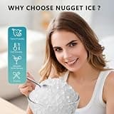 EUHOMY Portable Countertop Nugget Ice Maker with Carry Handle and 34 lbs Yield