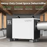 Waykar 125-Pint Crawl Space Dehumidifier with Heavy-Duty Built-in Pump System